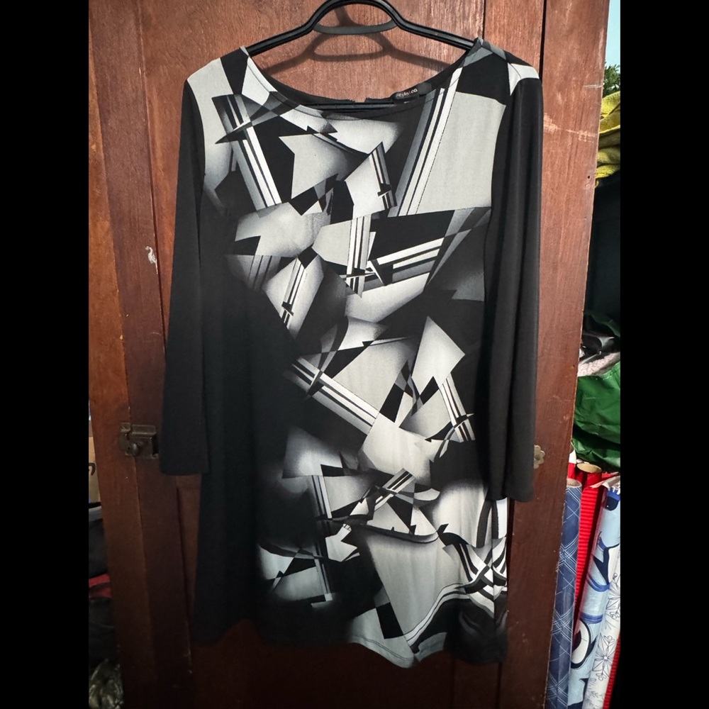Abstract Black and Gray Dress